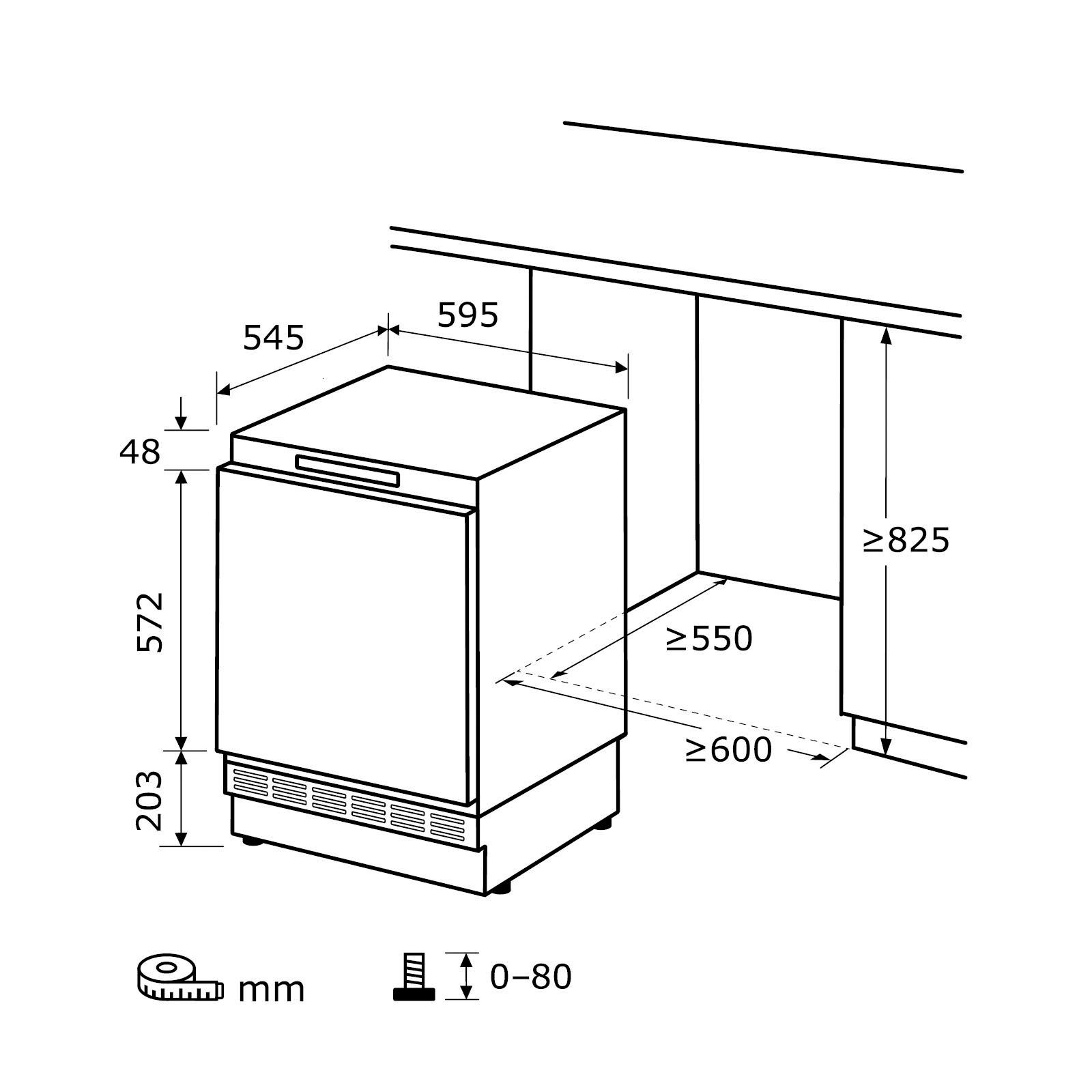 exquisit Einbaukühlschrank UKS130-4-FE-010E, 82,3 cm hoch, 59,5 cm breit