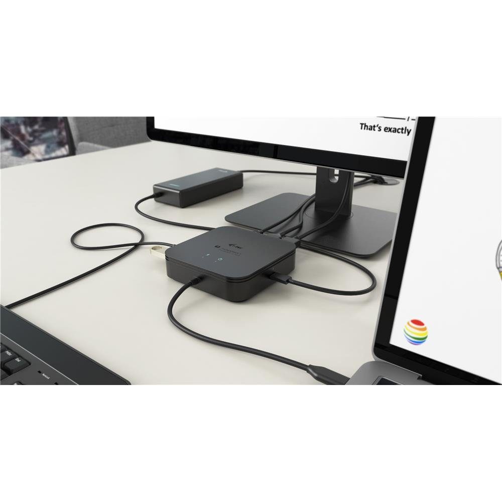 I-TEC Laptop-Dockingstation Thunderbolt 3 Travel Dock Dual 4K Display + Power Delivery 60W, Notebook/Tablet Dockingstation