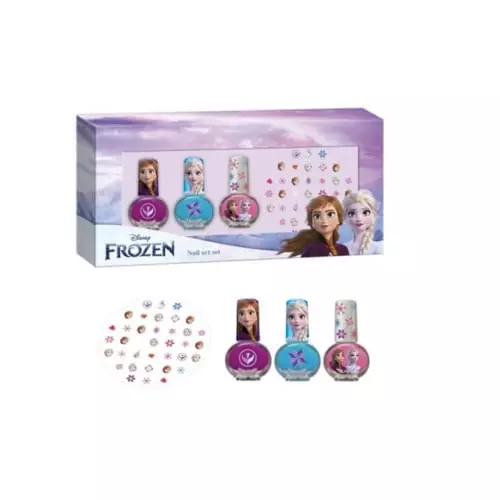 LA REINE DES NEIGES II Coffret Art des Ongles 3 vernis + Autocollants pour ongles