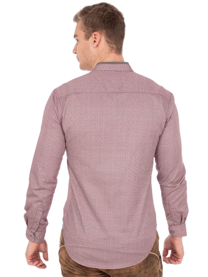 Spieth & Wensky Stehkragenhemd DORIAN in dunkelrot günstig kaufen 3XL