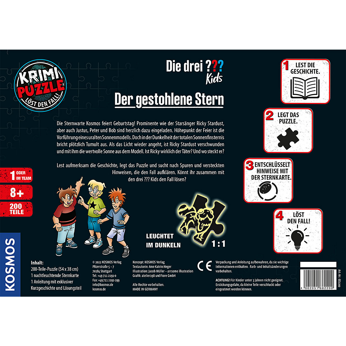 Krimi-Puzzle: Die drei  Kids - Der gestohlene Stern, 200 Teile