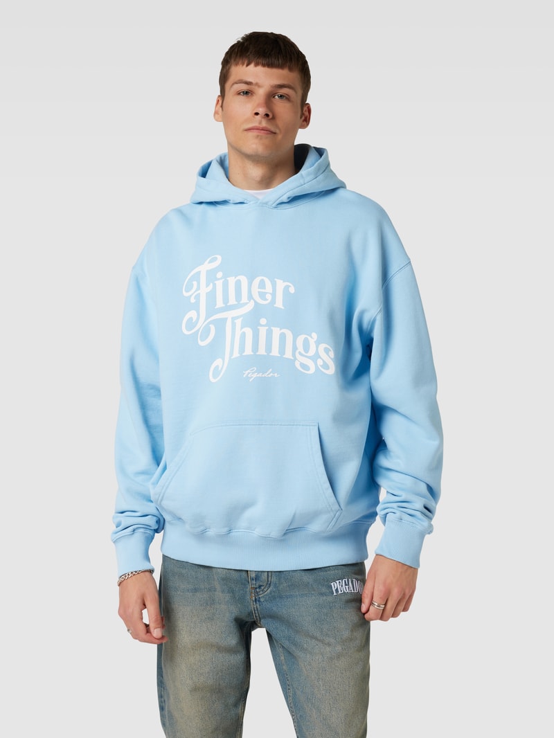 Oversized Hoodie mit Statement-Print Modell 'Kirk' in hellblau