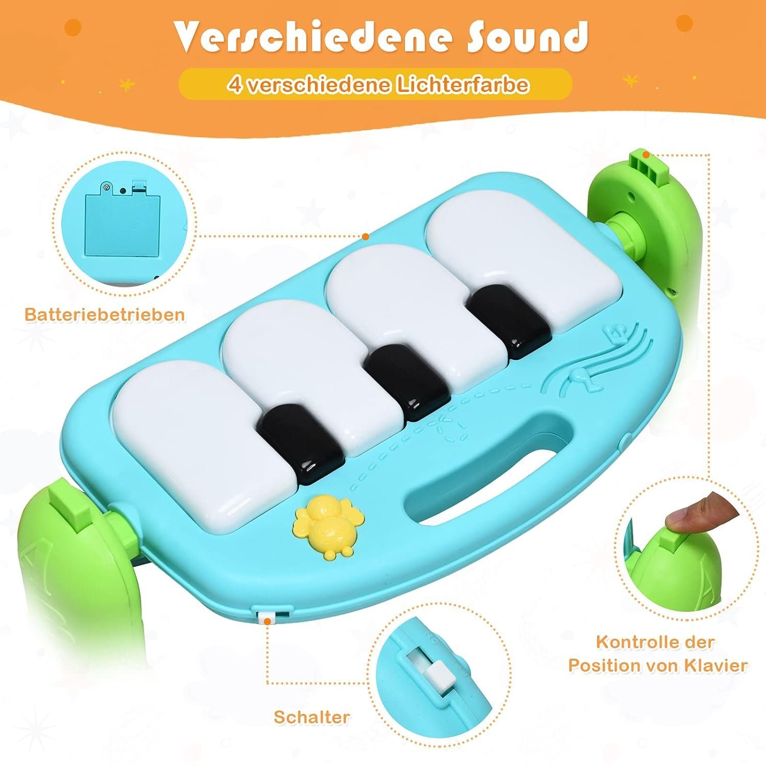 Krabbeldecke Erlebnisdecke, KOMFOTTEU, mit Spielbogen, mit Lichtern & Musik