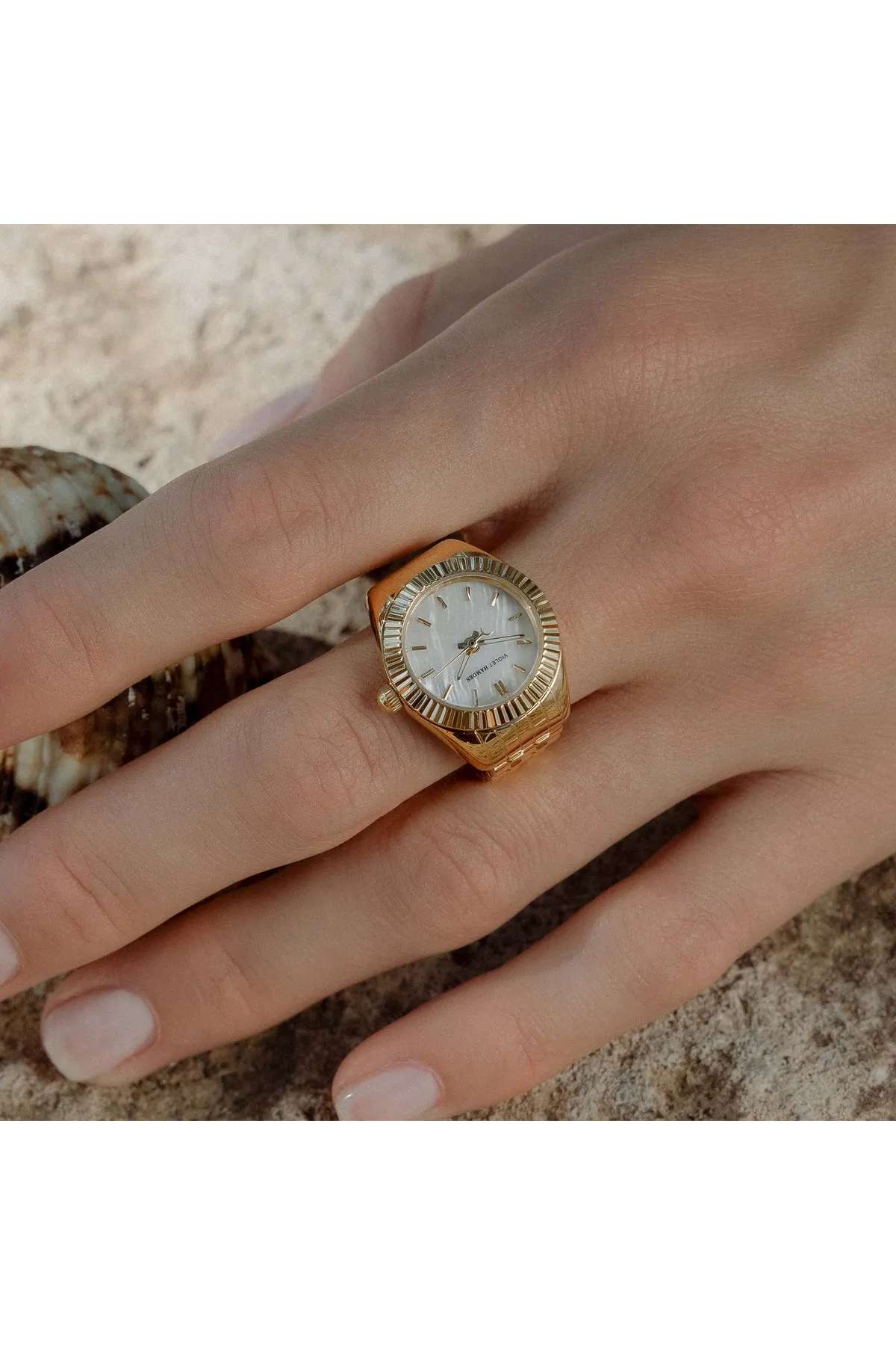 Violet Hamden  Sunrise Goudkleurig Ring Horloge VH07017