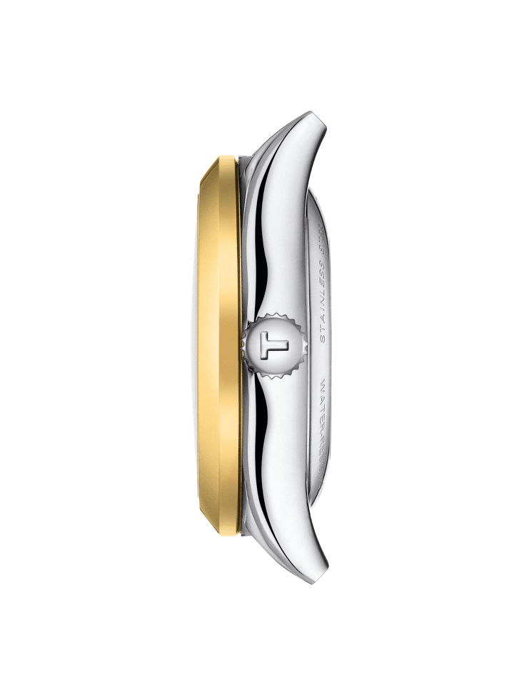 Tissot Edelstahl 18 k Goldlünette Perlmutt Diamanten Automatikuhr 29 mm günstig kaufen onesize