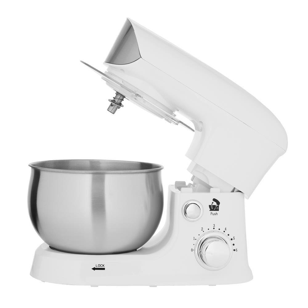 Adler Küchenmaschine AD 4226w, 1200,00 W, 3,00 l Schüssel, weiß Knetmaschine Planetarisches Rührwerk Knethaken Schneebesen