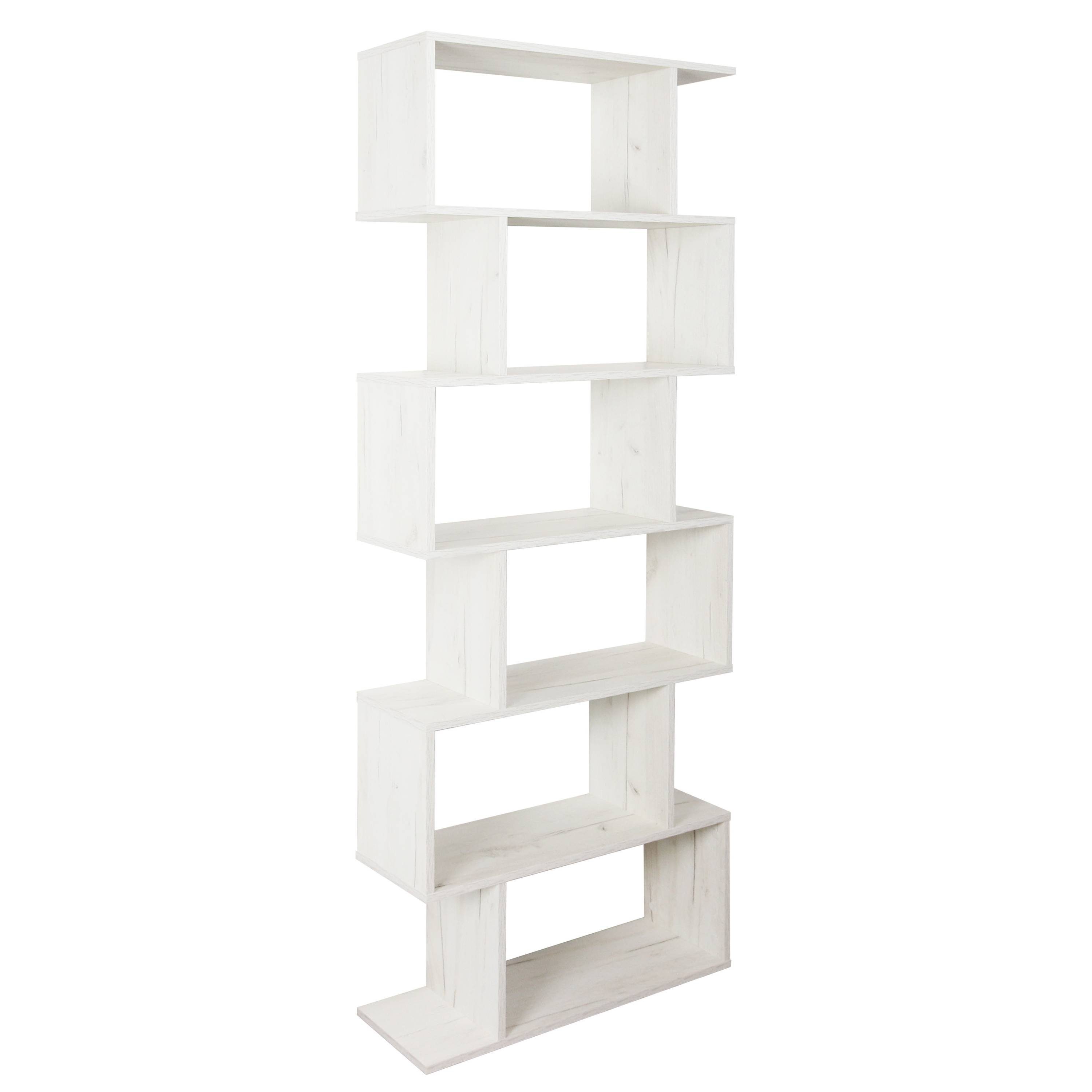 RICOO Raumteilerregal WM070-EP, hohes Regal schmal, Raumteiler Bücherregal Standregal