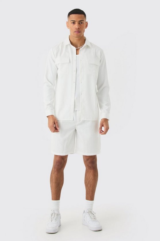 Weiches Twill Overshirt und Shorts