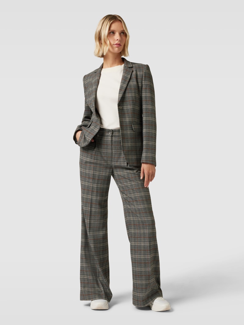 Stoffhose mit Tartan-Karo und Bügelfalten in anthrazit