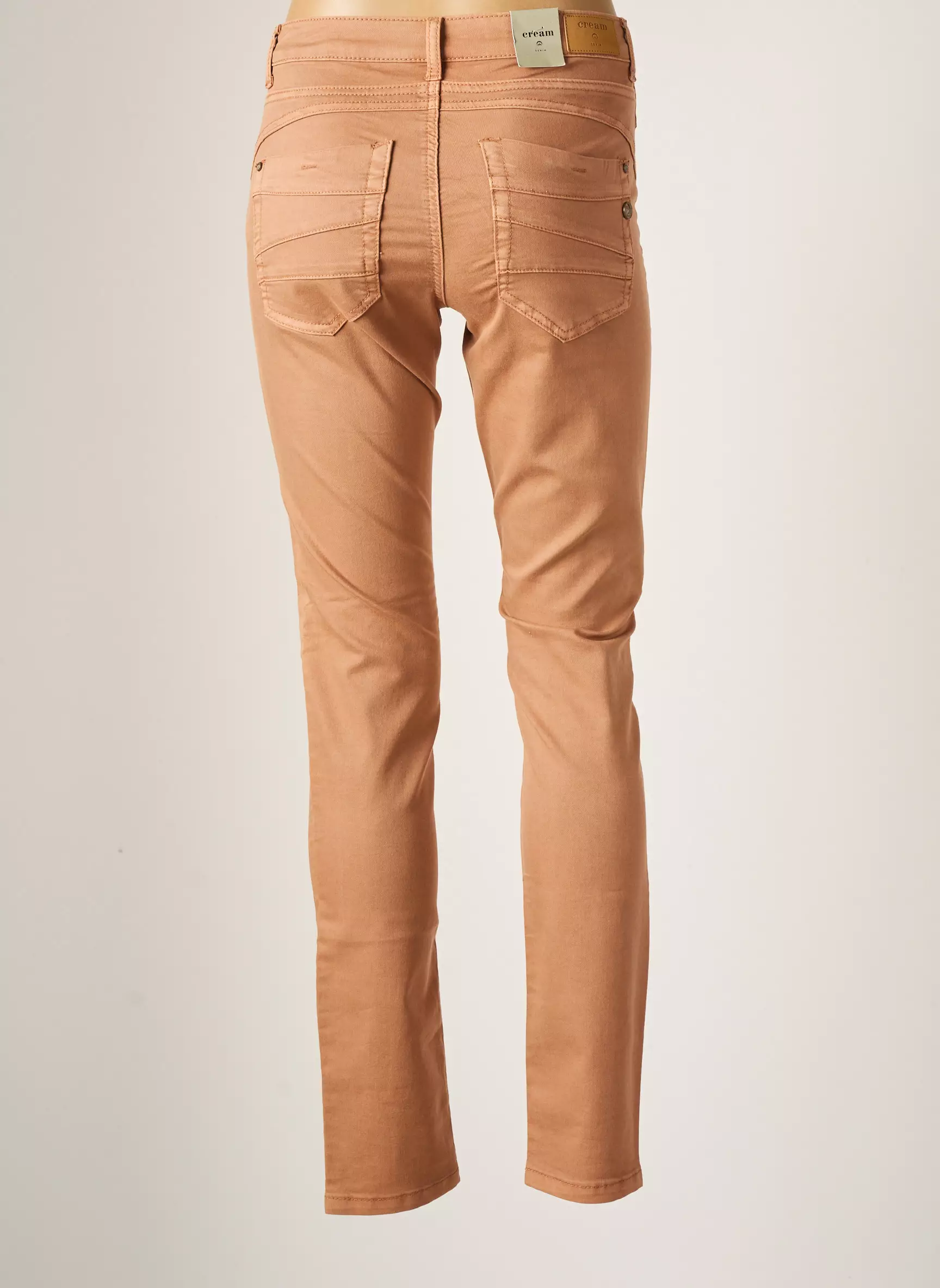 Cream Pantalons Slim Femme couleur rose