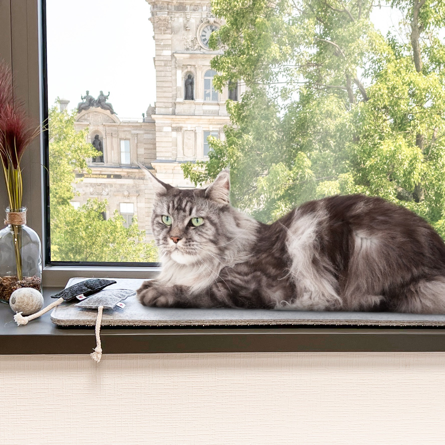Canadian Cat Company Katzenhängematten & Fensterliegeplätze Canadian Cat Company Filzmatte für Fensterbank hellgrau S