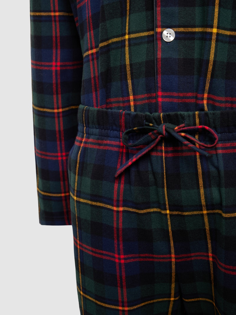 Pyjama mit Tartan-Karo in marineblau