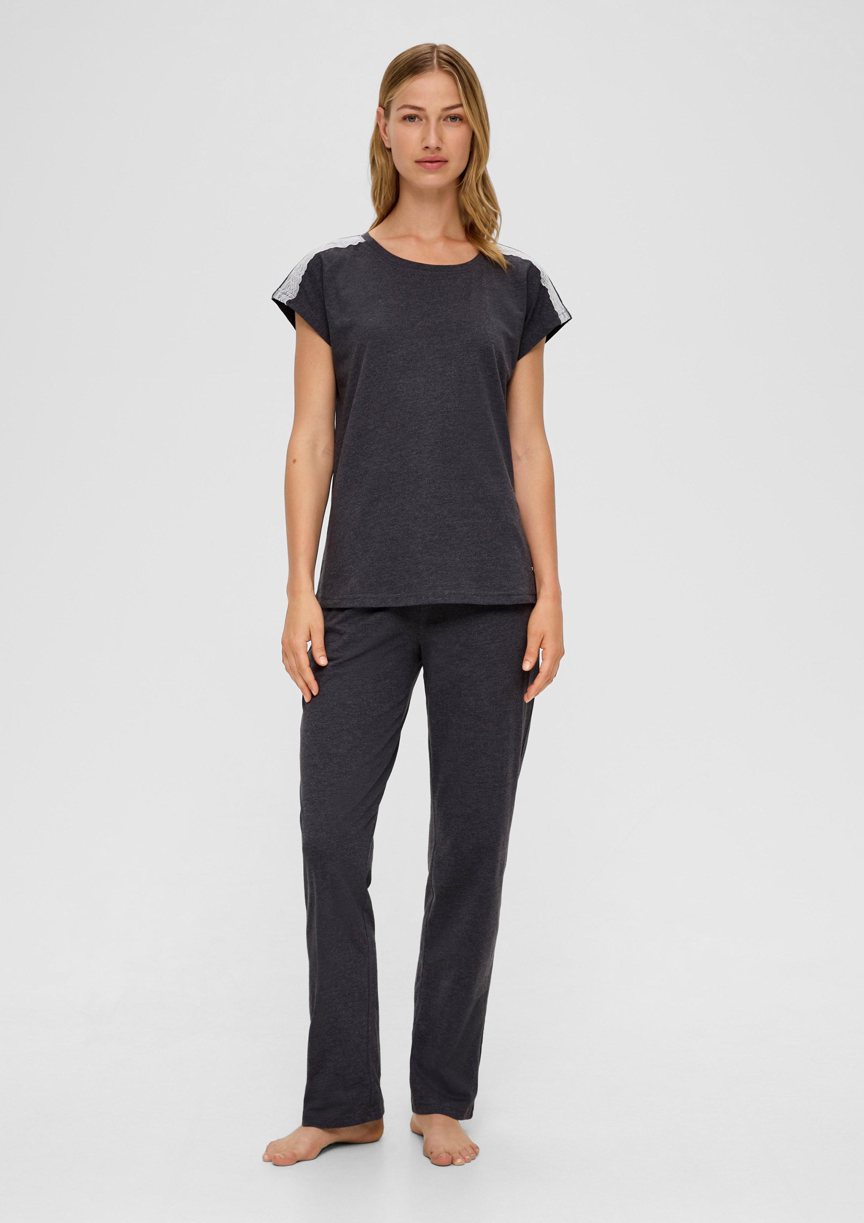 Pyjama-Set mit Spitzen-Detail  6008721-9500