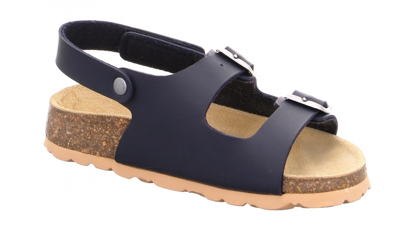 FUSSBETTPANTOFFEL - Blau Sandale mit Schnalle