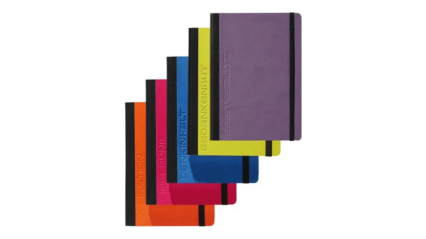 PAGNA Notizbuch A5 Trend in 5 Farben sortiert