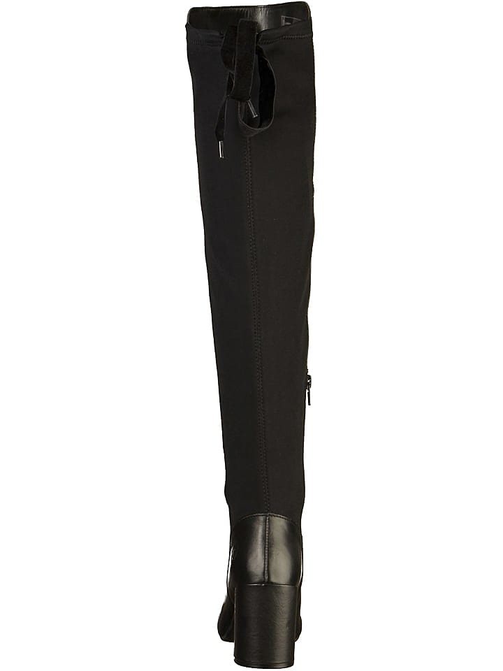 Bugatti Leder-Overknee-Stiefel in Schwarz günstig kaufen 40