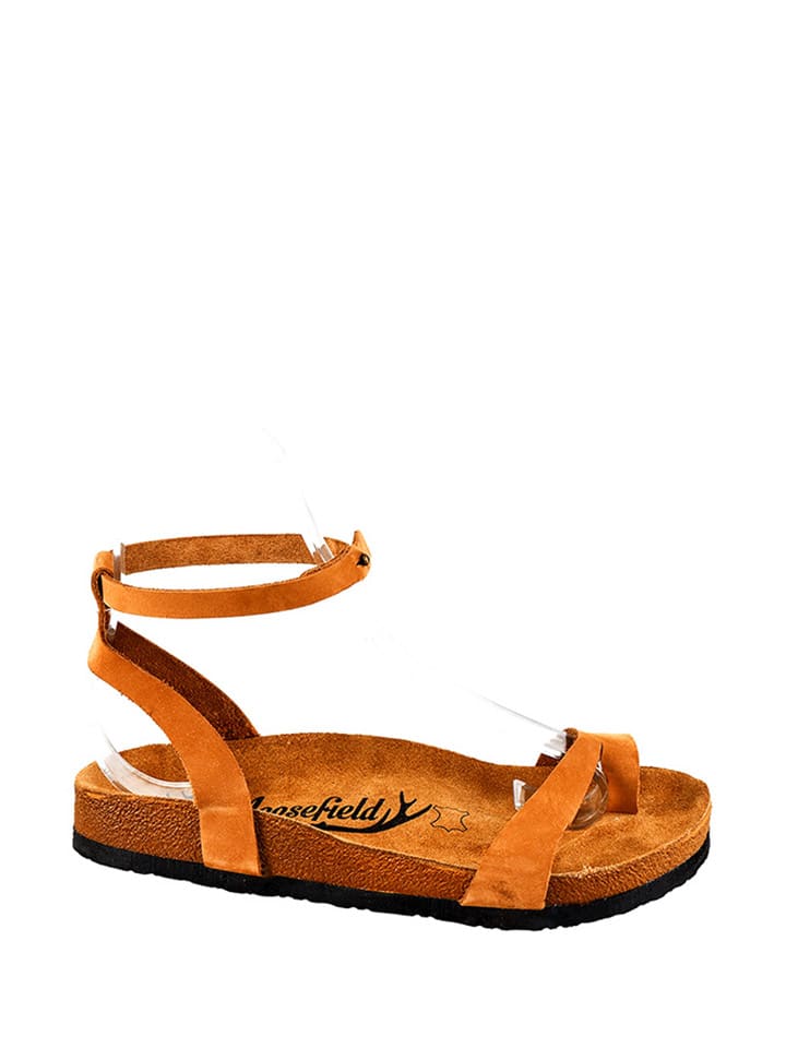 Moosefield Leder-Sandalen in Braun günstig kaufen