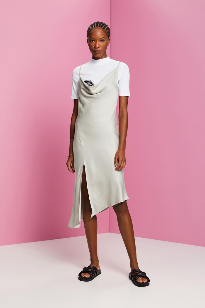 Midikleid mit Spitze, LENZING™ ECOVERO™