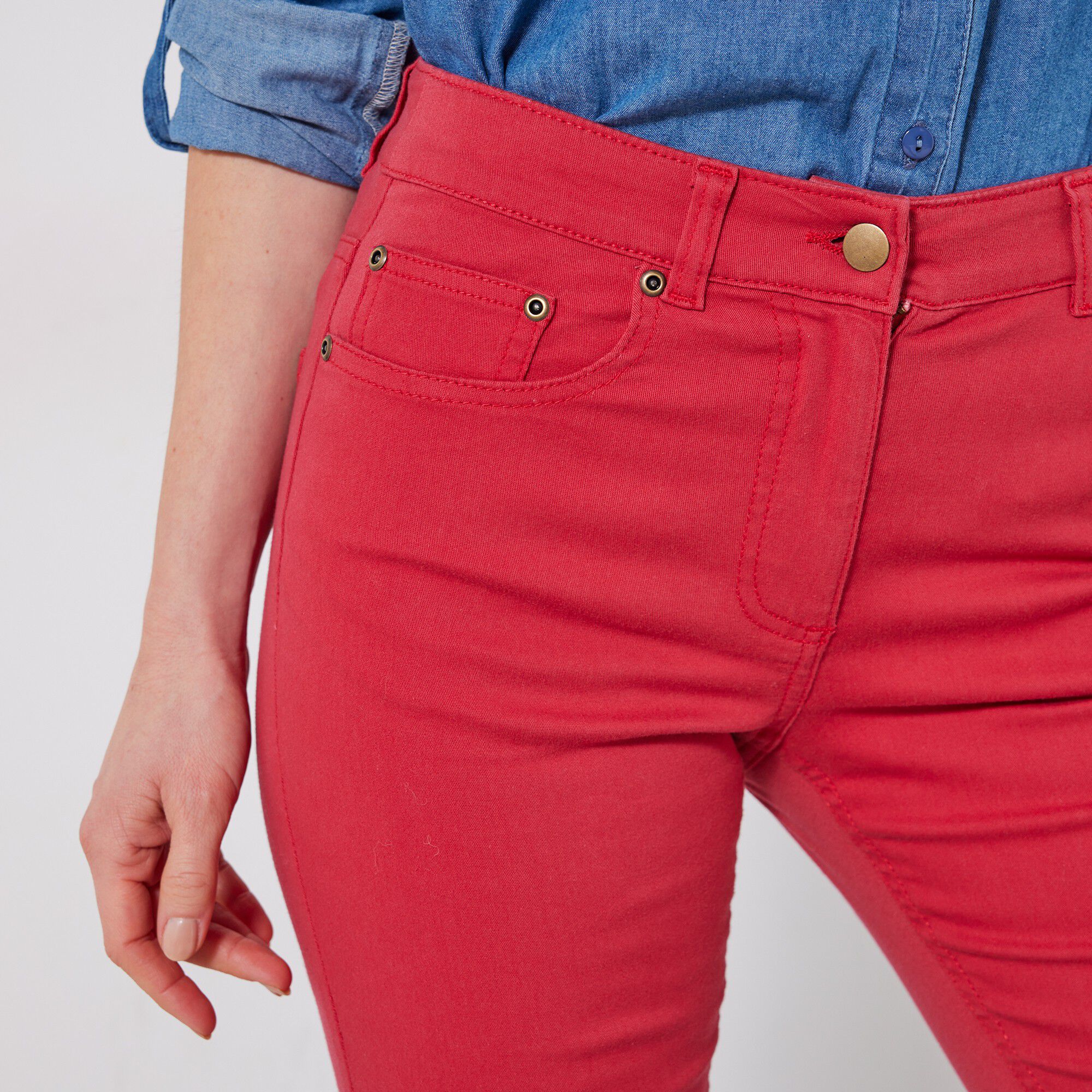 Pantalon droit stretch uni