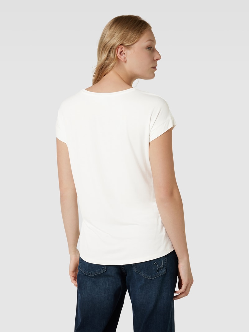 T-Shirt in Satin-Optik in offwhite