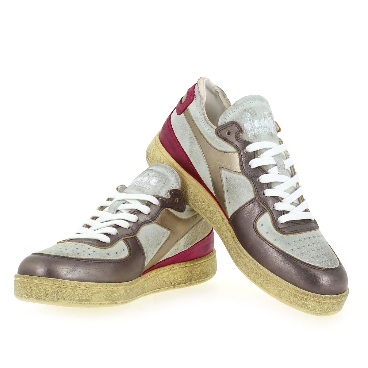 Diadora heritage  MI BASKET ROW - Fuchsia Blanc