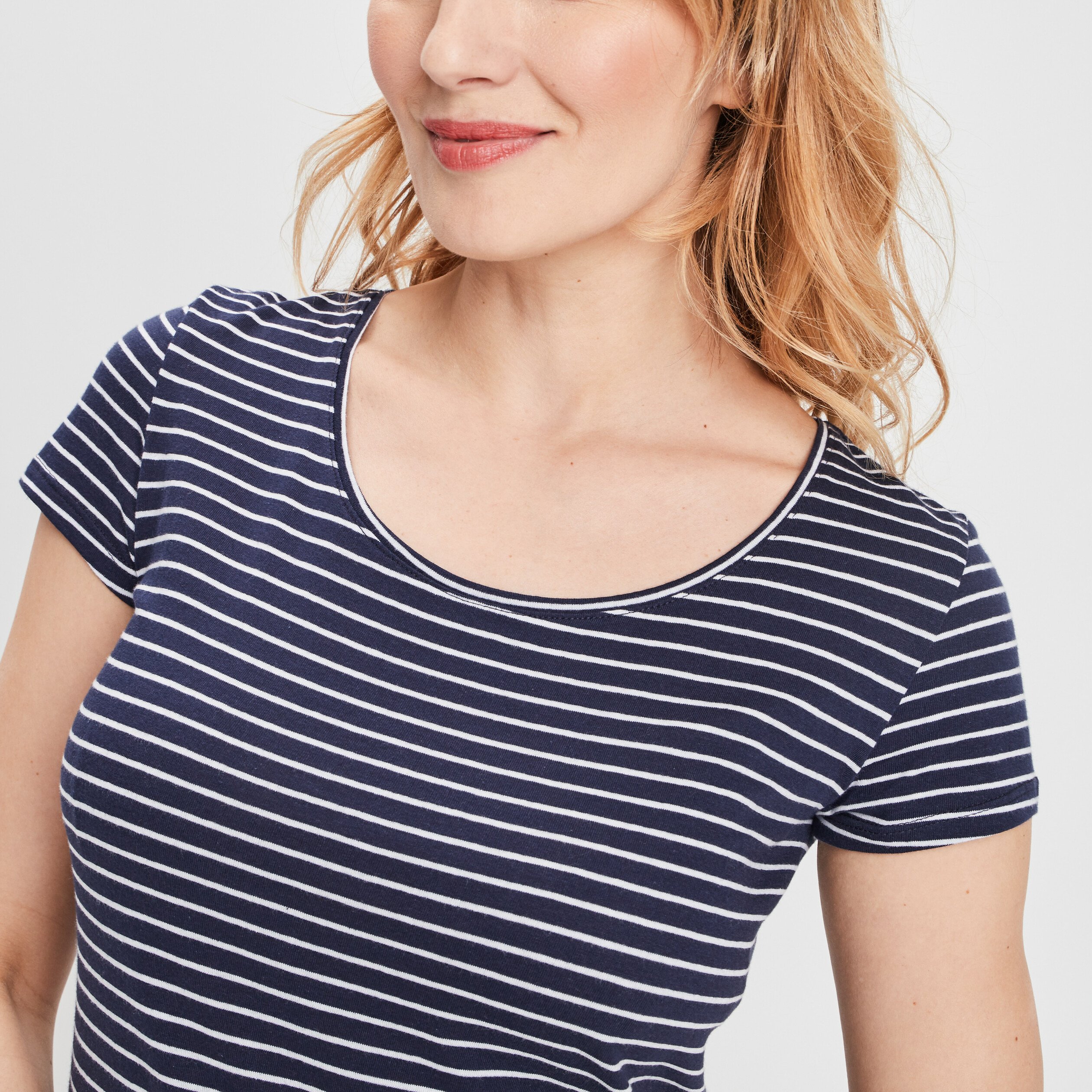 T-shirt en jersey de coton rayé bleu marine femme | La Halle