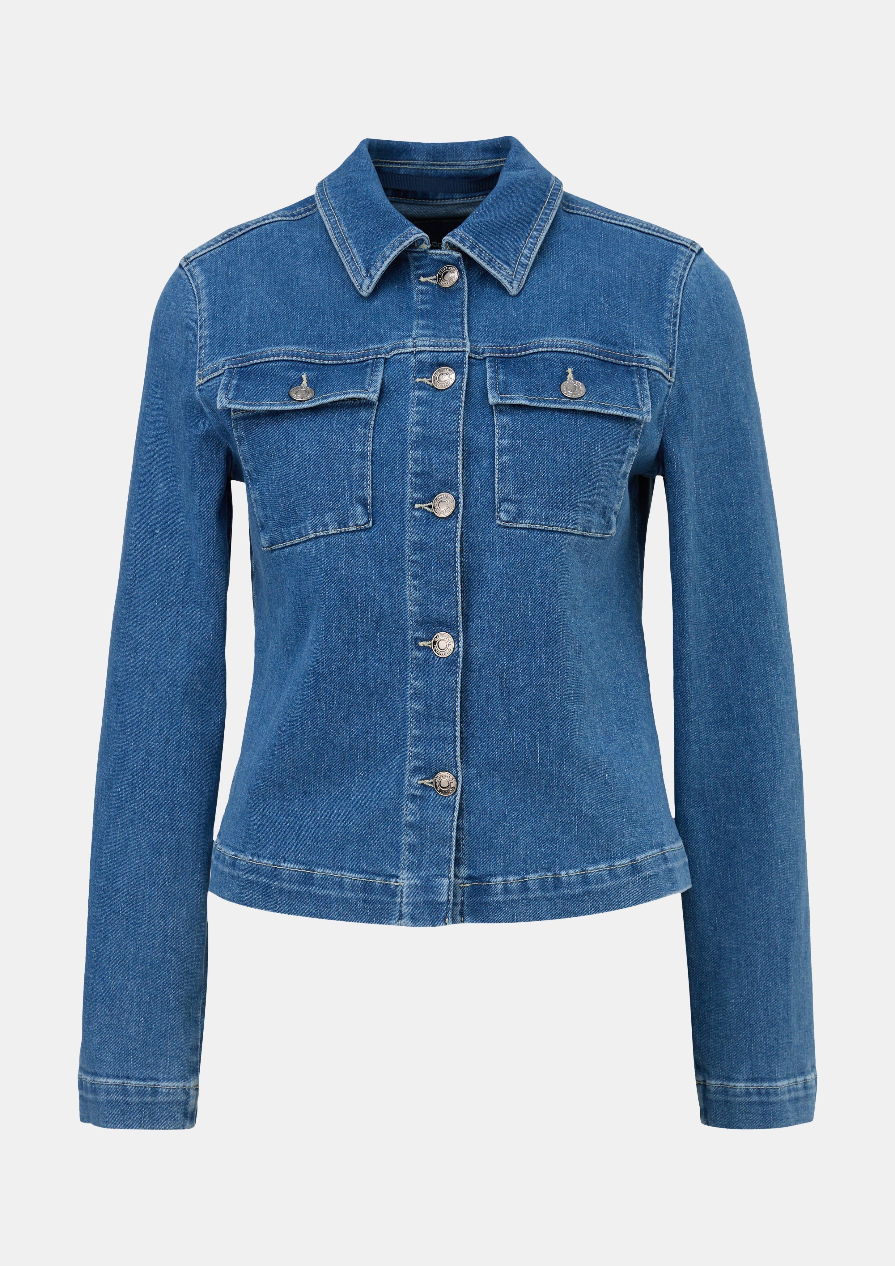 Jeansjacke aus Baumwollmix - blau