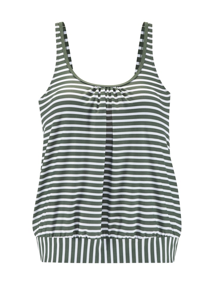 Venice Beach Oversize-Tankini-Top in oliv gestreift günstig kaufen 40