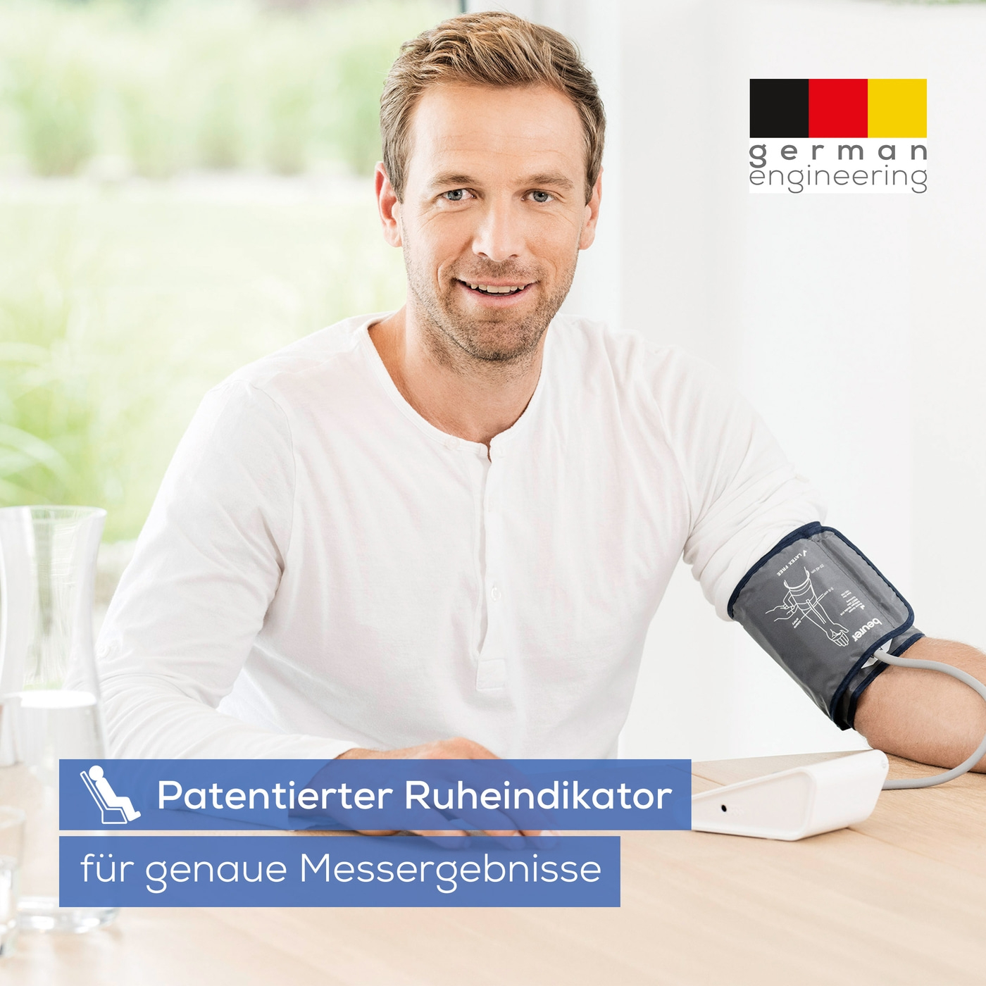 Beurer Oberarm-Blutdruckmessgerät BM 28-Oberarm-Blutdruckmessgerät mit Sitzkontrolle & Ruheindikator
