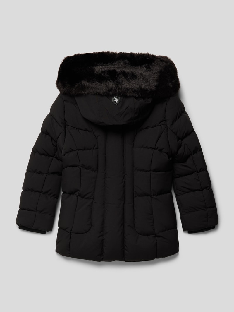 Funktionsjacke mit Kunstfellbesatz Modell 'Belvitesse' in schwarz