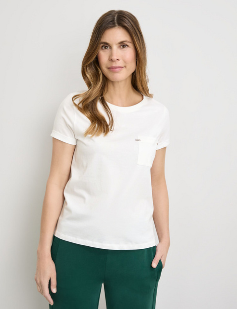 T-Shirt aus Baumwolle mit Ziersteinchen