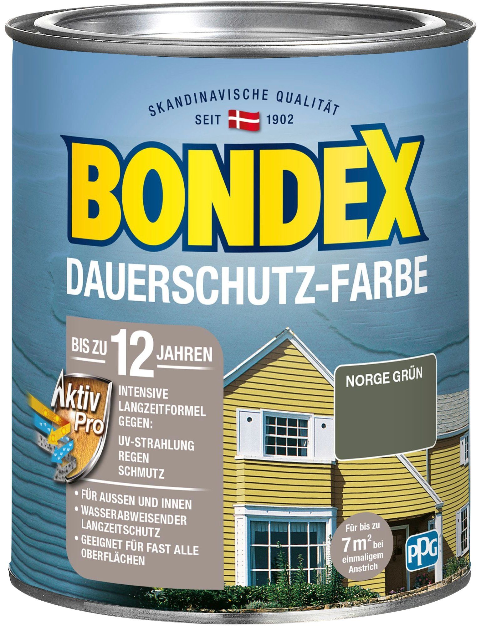 Bondex Wetterschutzfarbe DAUERSCHUTZ-FARBE, für Außen und Innen, Wetterschutz mit Aktiv Pro Langzeitformel