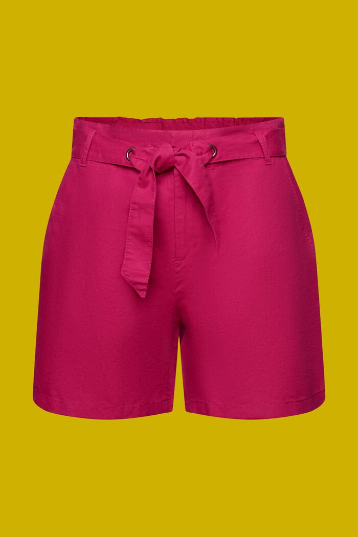 Shorts mit Bindegürtel, Baumwoll-Leinenmix