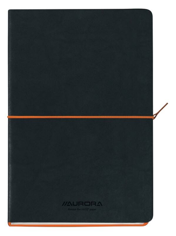 AURORA Tesoro Notebooks Notizbuch A5 Liniert Rückendrahtheftung Seitlich gebunden Papier Softcover Schwarz Nicht perforiert 192 Seiten