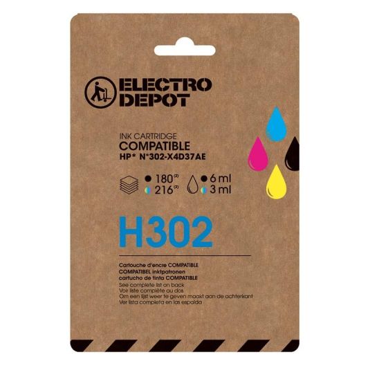 Cartuș ELECTRO DEPOT compatibil HP H302 negru și colorat