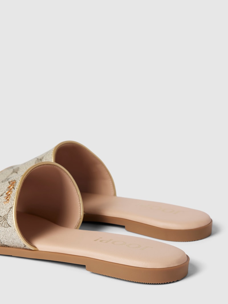 Pantoletten mit Label-Detail Modell 'mazzolino merle' in beige