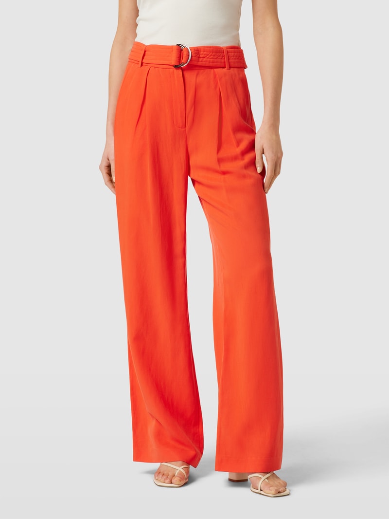Hose mit Stoffgürtel in orange
