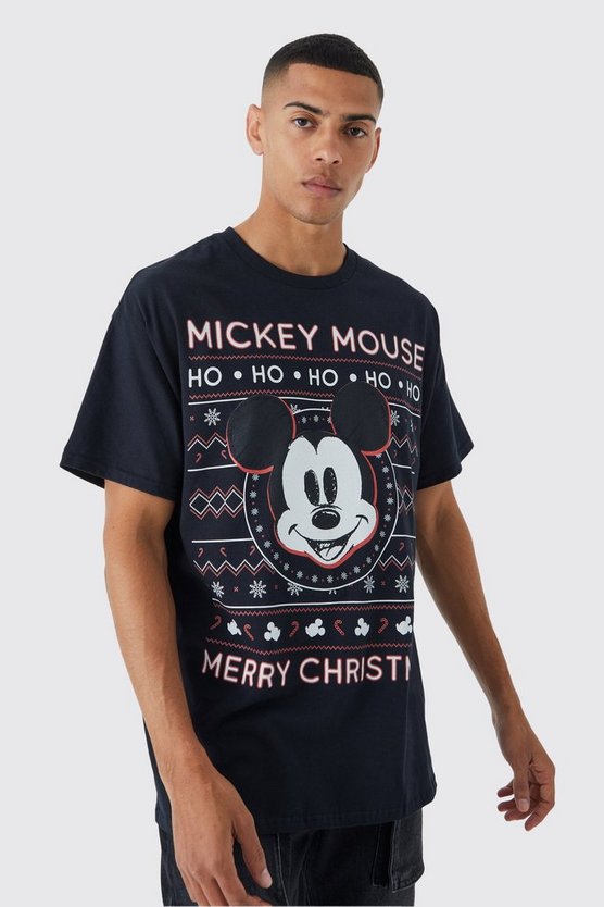 Oversized Christmas Mickey Mouse Disney License T-shirt