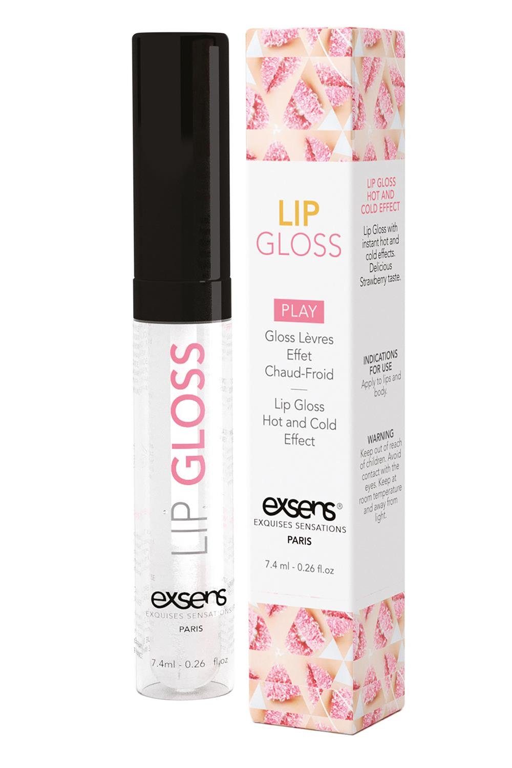 Exsens Lipgloss Exsens Hot Kiss Lip Gloss Strawberry 7,4ml, Farblos, nicht klebrig
