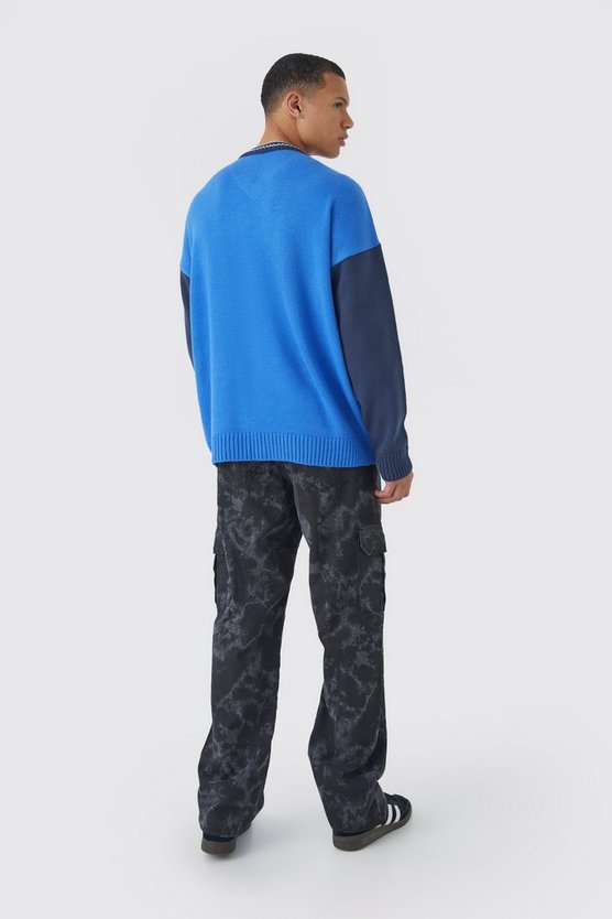 Tall Oversize Strickpullover mit Applikation