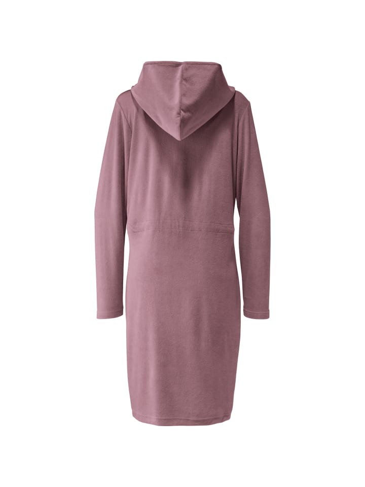 Erwin Müller Leichtfrottier Bademantel mit Kapuze in mauve günstig kaufen