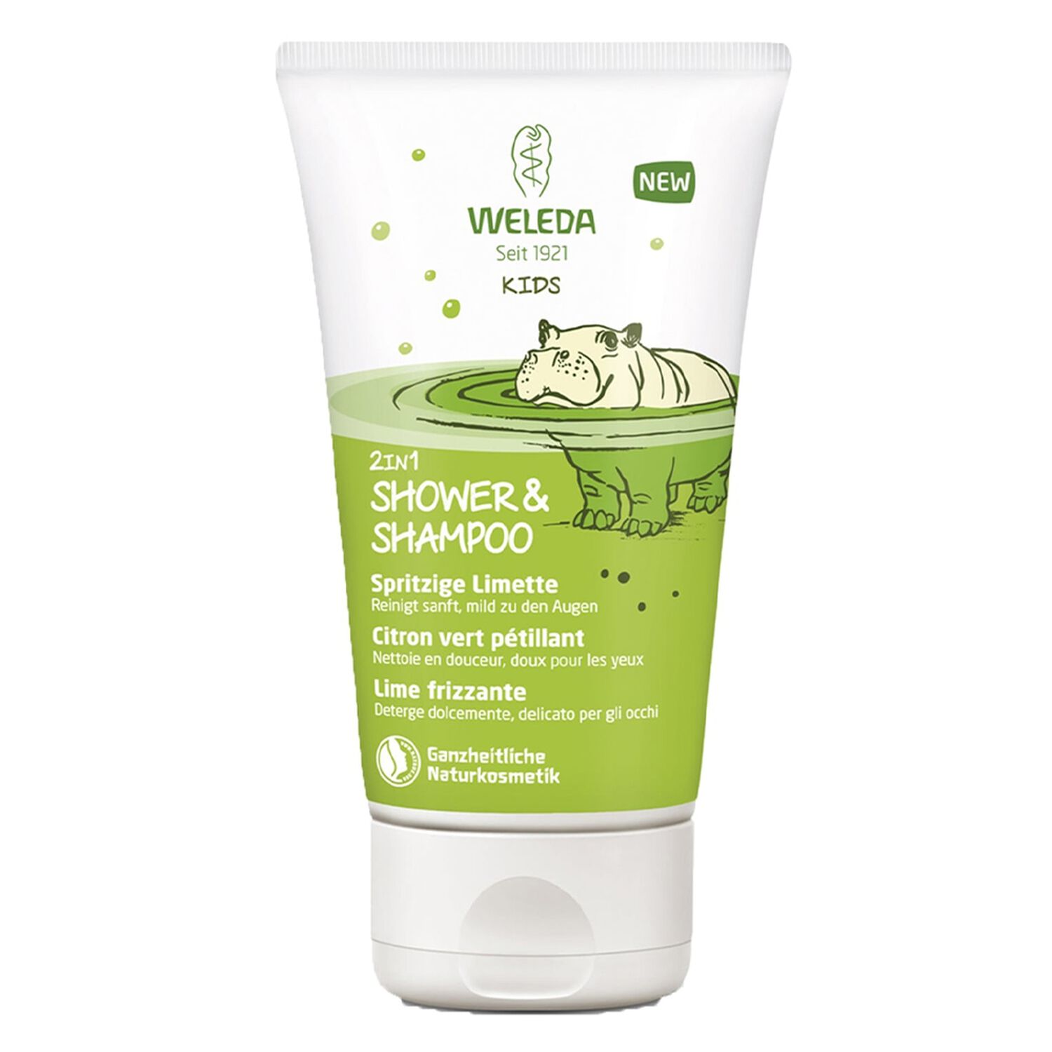 Weleda Citron Vert Pétillant Kids Crème de Douche 2en1 - Corps et Cheveux pour Enfant - 150 ml