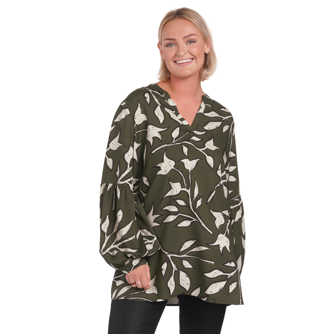 Damen Bluse mit floralem Allover-Motiv