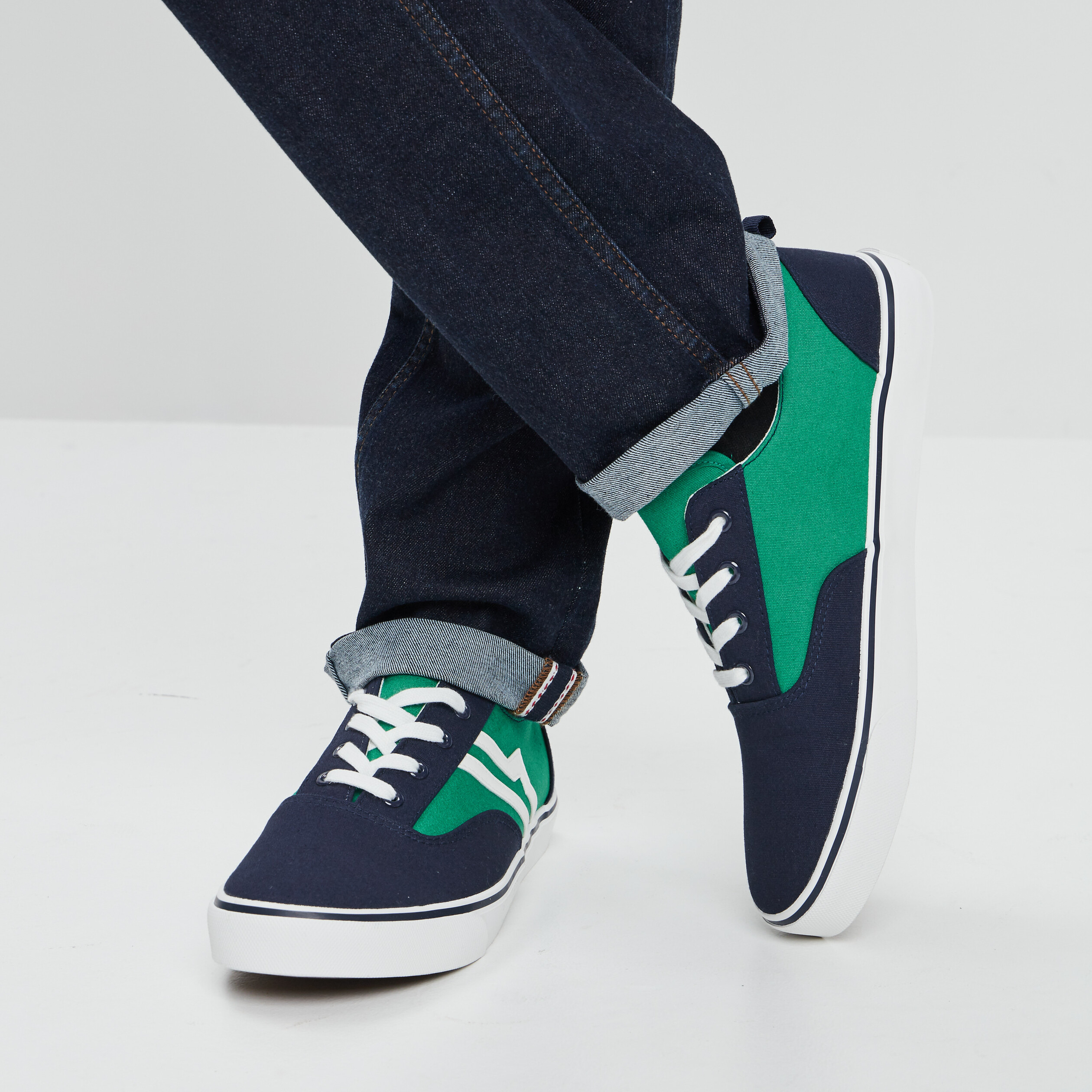 Tennis en toile à lacets Creeks multicolore homme | La Halle