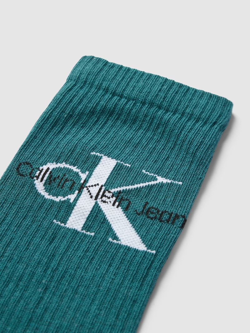 Socken mit Label-Details in petrol