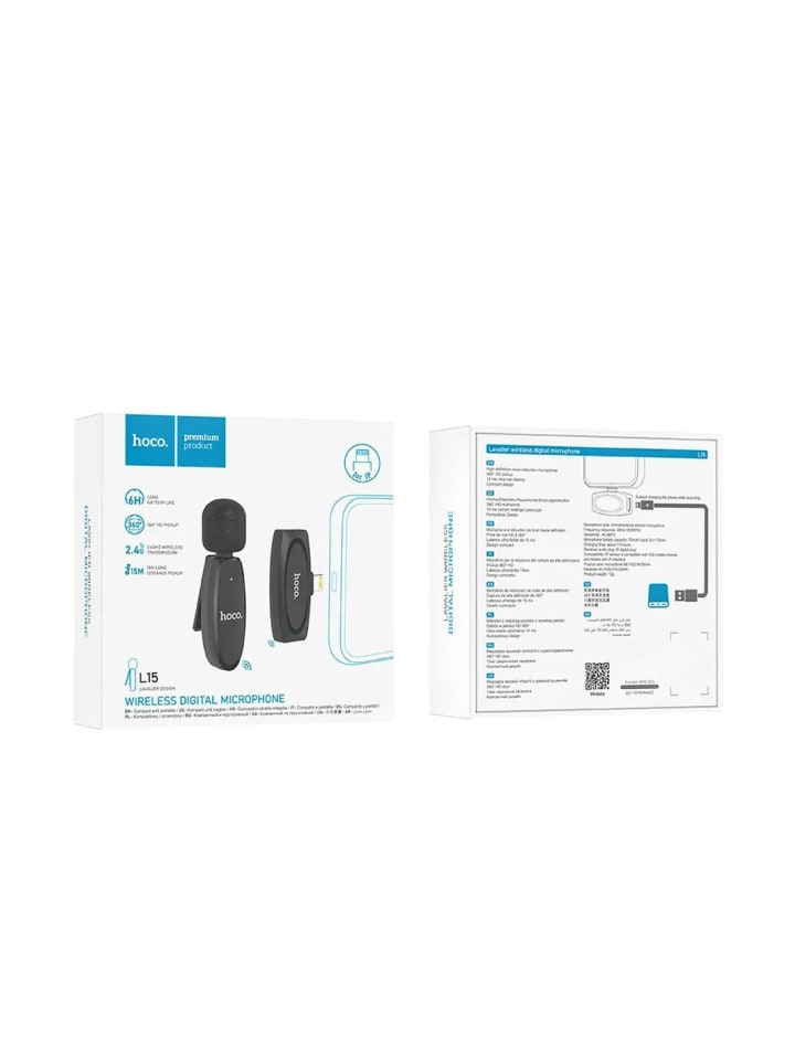 HOCO HOCO drahtloses Lavaliermikrofon für iPhone 8-pin iPhone-Anschluss in schwarz günstig kaufen onesize