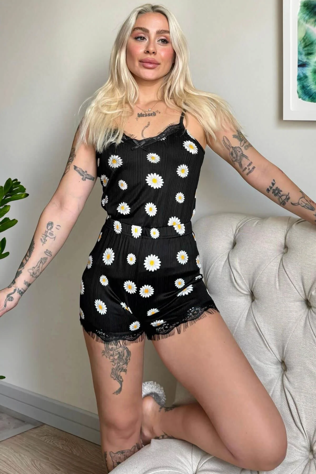 Pijamaevi  Pyjama set - Schwarz - Muster