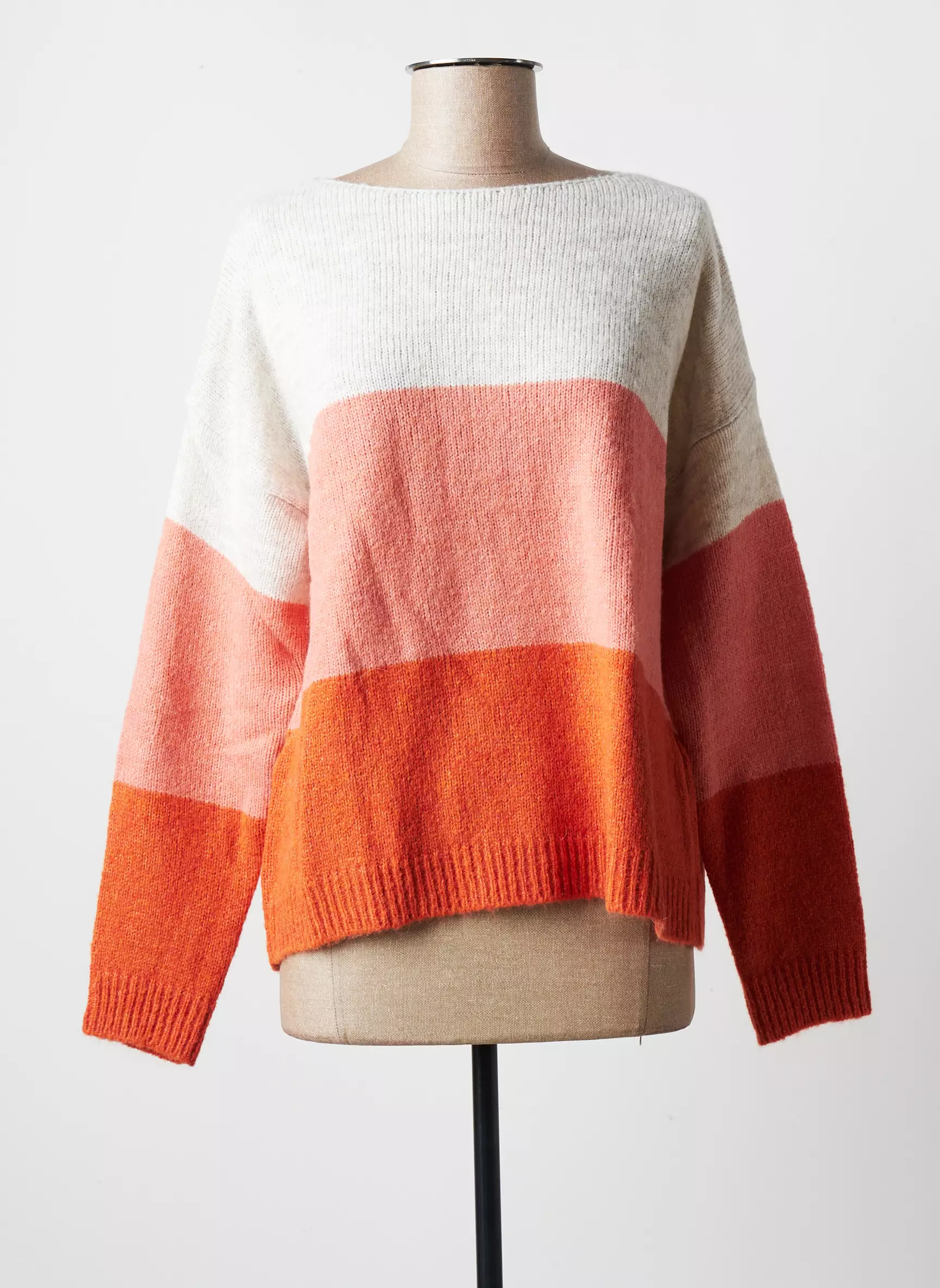Blanc Boheme Pulls Femme couleur orange