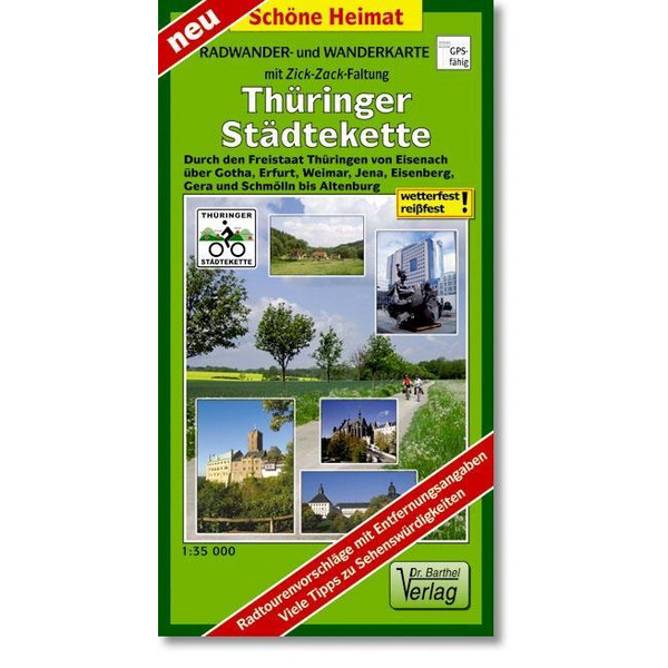 Thüringer Städtekette Radwander- und Wanderkarte 1 : 35 000 - Wanderkarte