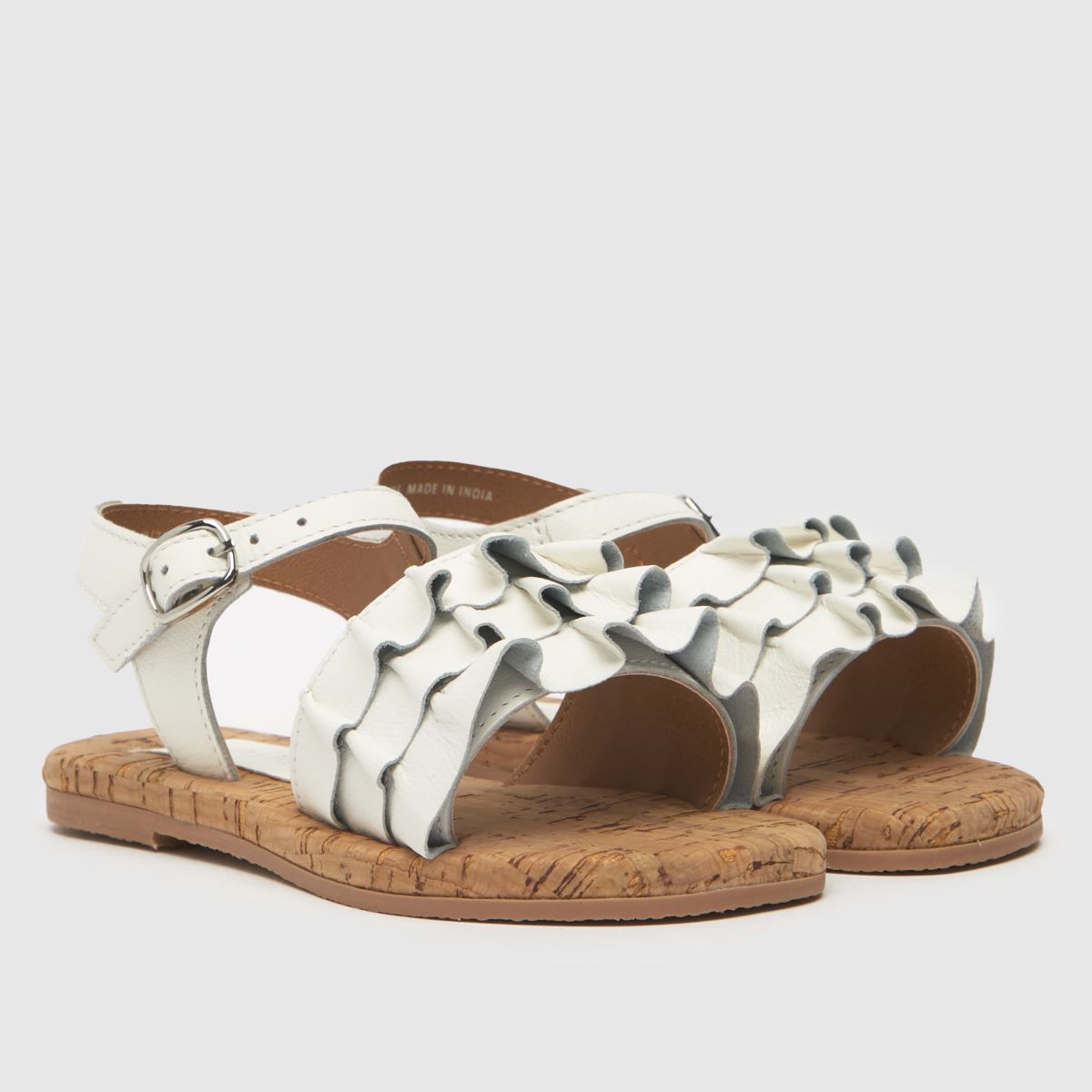 Schuh fehér karamellás fodros lányka kisgyermek szandál